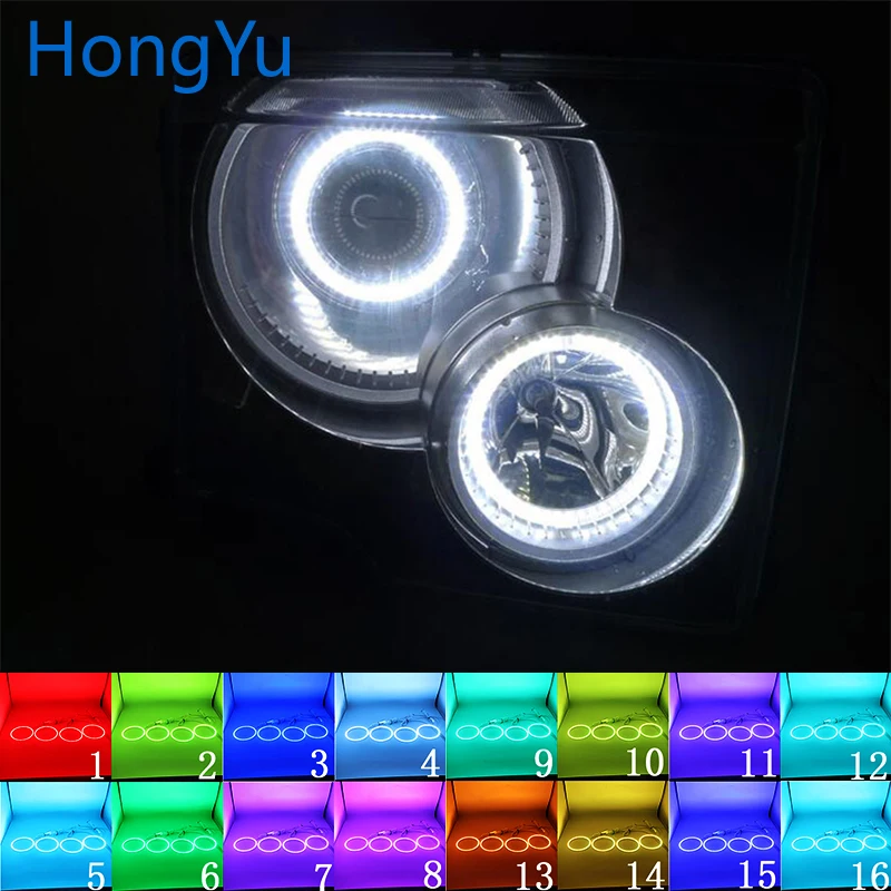 Multi-color RGB LED Angel Eyes  Ring Eye RF Remote for Control Land Rover Freelander 2 2007-2012 Xenon Headlight Accessories