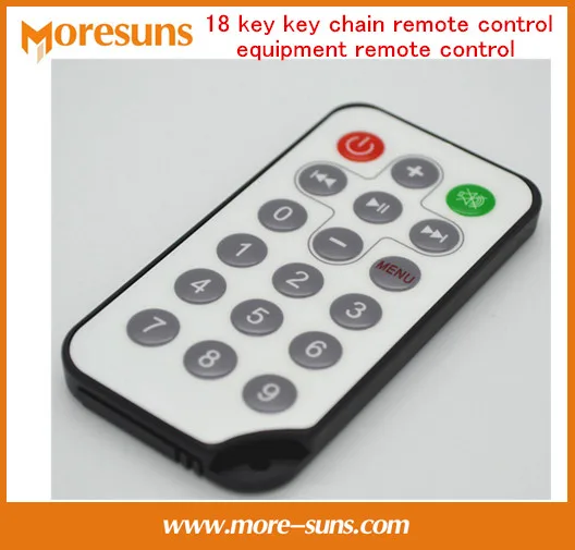 Free Ship10PCS Custom Infrared remote control/18 key key chain remote control/equipment remote control/rubber remote control