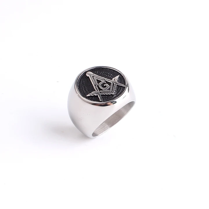 Domineering masonic ring casting Punk Gothic free Mason Stainless Steel finger rings for men wholesale