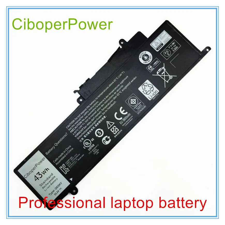 11.1V 43WH New Original Laptop Battery GK5KY for 13 7000 13 7347 Convertible 13.3 inch Replacement batteries