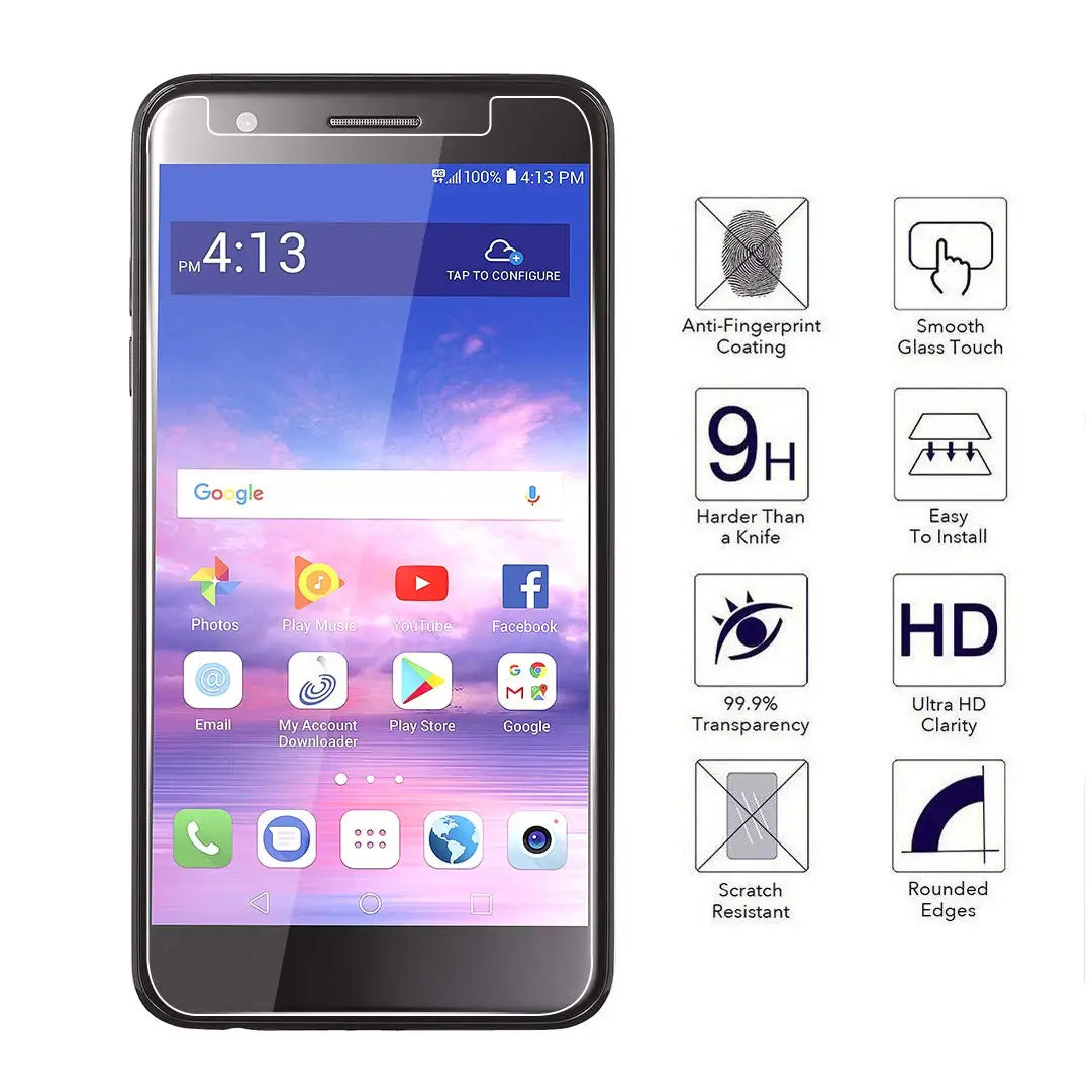 Screen Protector Tempered Glass  Phone Film Glass Screen Protector Compatible for Alcatel LX/Alcatel idealXTRA/Alcatel 1X Evolve