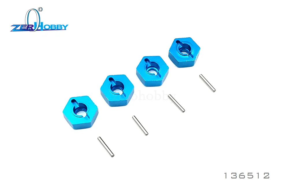 4 Stks HSP 136512 (86065) 1/16 Schaal RC Monster Truck Aluminium Naaf Hex Adapter 5mm Fit voor 94186 94186Pro 94286