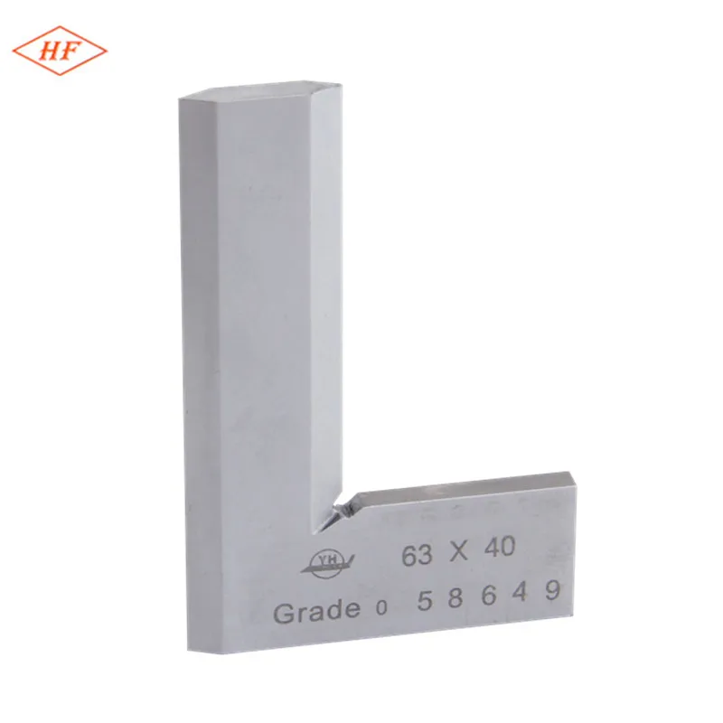 

HF Angle Square Gauge Angle Ruler 63*40mm Grade 0 Bevel Edge Square Ruler Stainless Steel Bladed 90 Degree Measure Tools