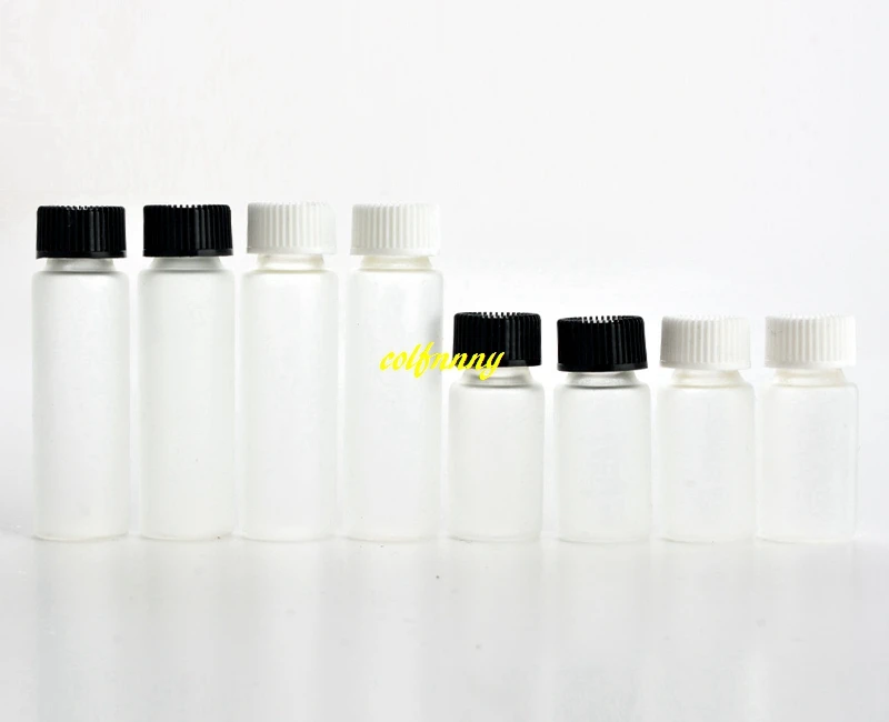 

100pcs/lot Free Shipping 5ml 10ML Essential Oil Bottles Small Matte clear Glass Sample Vials With orifice reducer cap lids