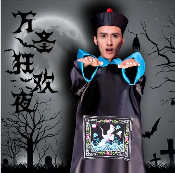 Chinese Vampire  Jiang shi clothing Halloween Horror Role-playing Cosplay Zombie Ghost Tricky  Costume Soldiers Of Qing Dynasty