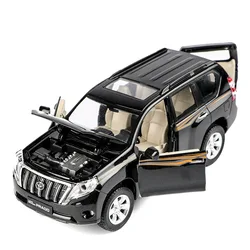 High quality 1:32 Toyota Prado alloy model,simulation children's sound and light pull back off-road model toys,free shipping