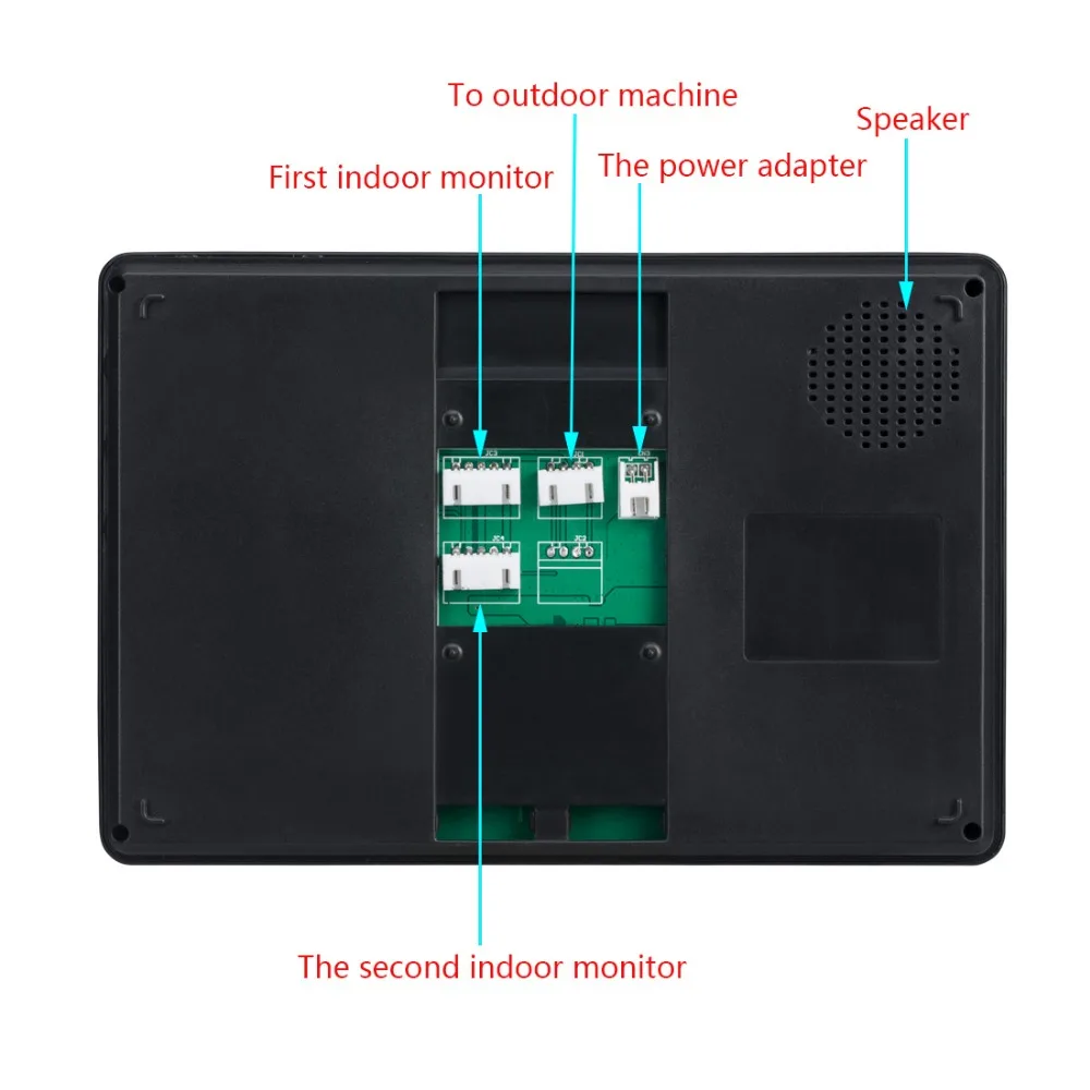 SYSD Wired 7'' Monitor Wired Video Doorbell Intercom IP55 Level Infared Night Vision with RFID Unlock Camera