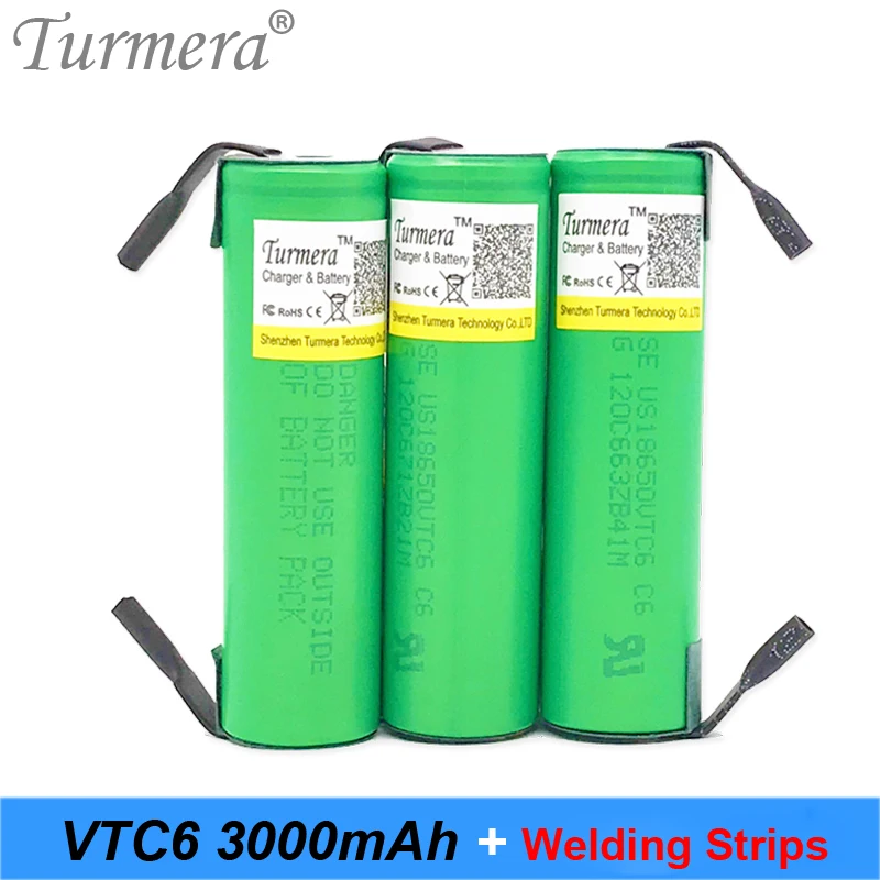 Batteria 18650 vtc6 3000mAh 30amps us18650vtc6 striscia di saldatura batteria ricaricabile per cacciavite n11
