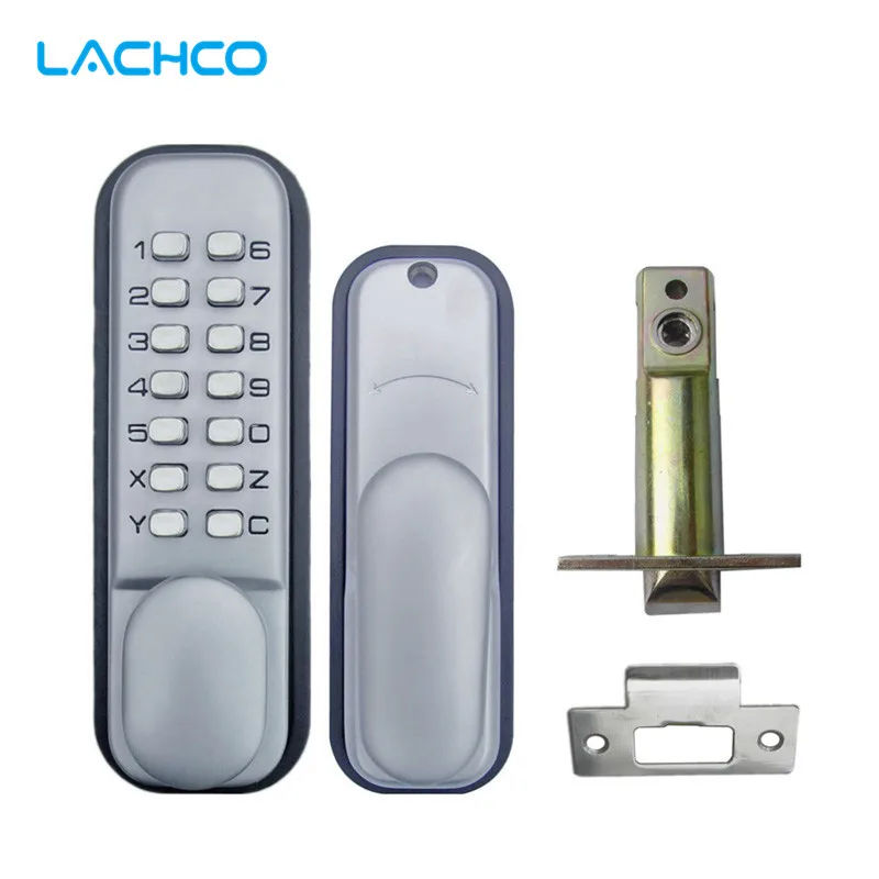 LACHCO  Mechanical Code Door Lock Waterproof Digital Machinery Keypad Password Entry Lock  Latch Zinc Alloy Silver L17004