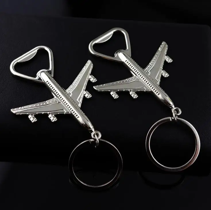 

200pcs High Grade Helicopter Airliner Combat Aircraft Airplane Keychain Beer Bottle Opener Keyring Party Favor SN2334