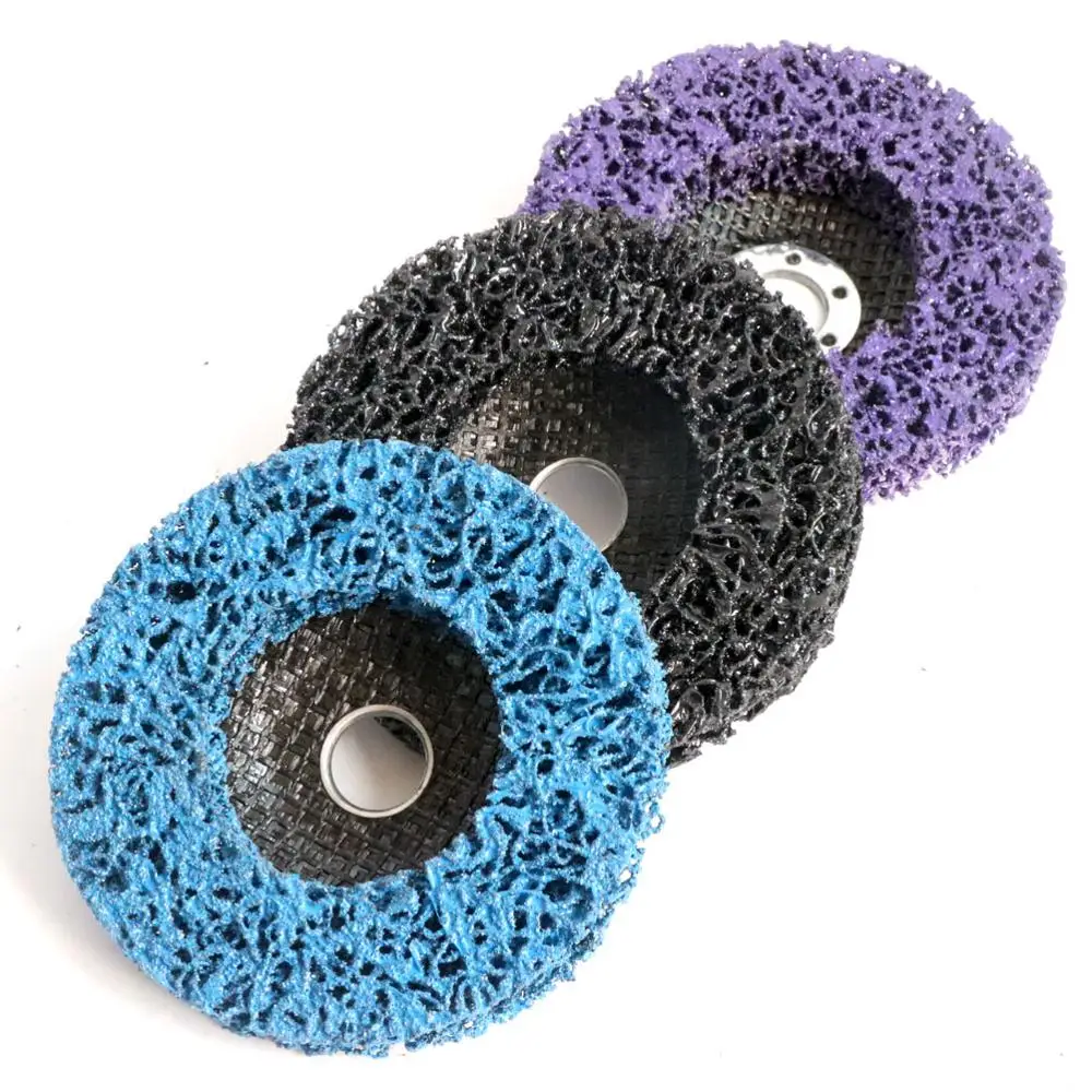 3 Máy Tính 4 "X 5/8" Inch Poly Dây Đĩa Mài Bánh Xe Dễ Dàng Dây Đĩa Loại Bỏ Sơn Chống Gỉ Oxy Hóa cho Máy Mài Góc 100Mm X 16Mm