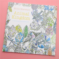 24 Pages Animal Kingdom English Edition Coloring Book for Children Adult Relieve Stress Kill Time Painting Drawing Book