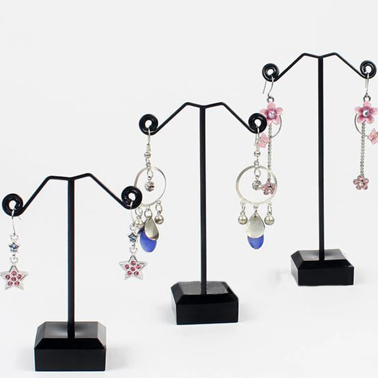 Wholesale Black Clear Acrylic Stud Earring Jewelry Display Rack Stand Organizer Bouches Ornament Holder Hook Hanger Counter Case