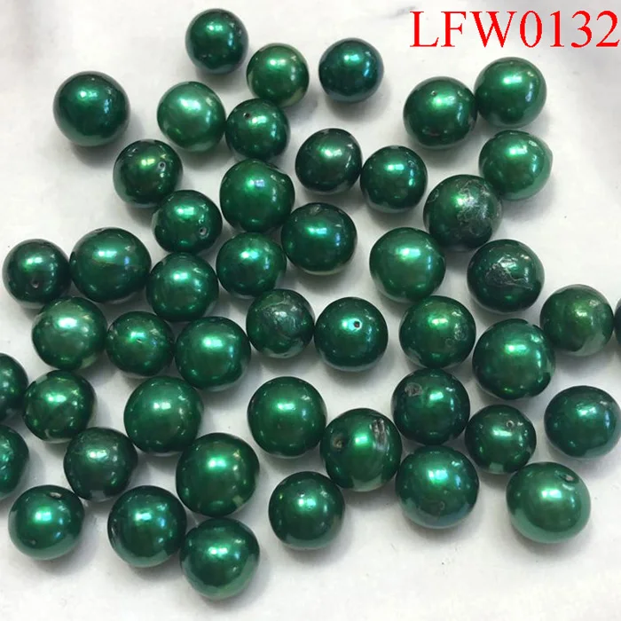 

10 Pcs 9-12mm AA+ Dark Green Round High Luster Natural Party Gift Love Wish Undrilled Loose Colored Oyster Edison Pearls