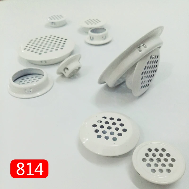 Grelha de ventilação de ar para armário, grelha com furo em malha, superfície convexa plana de aço inoxidável, 10 peças dia.19 mm/25mm/30mm/35mm/53mm