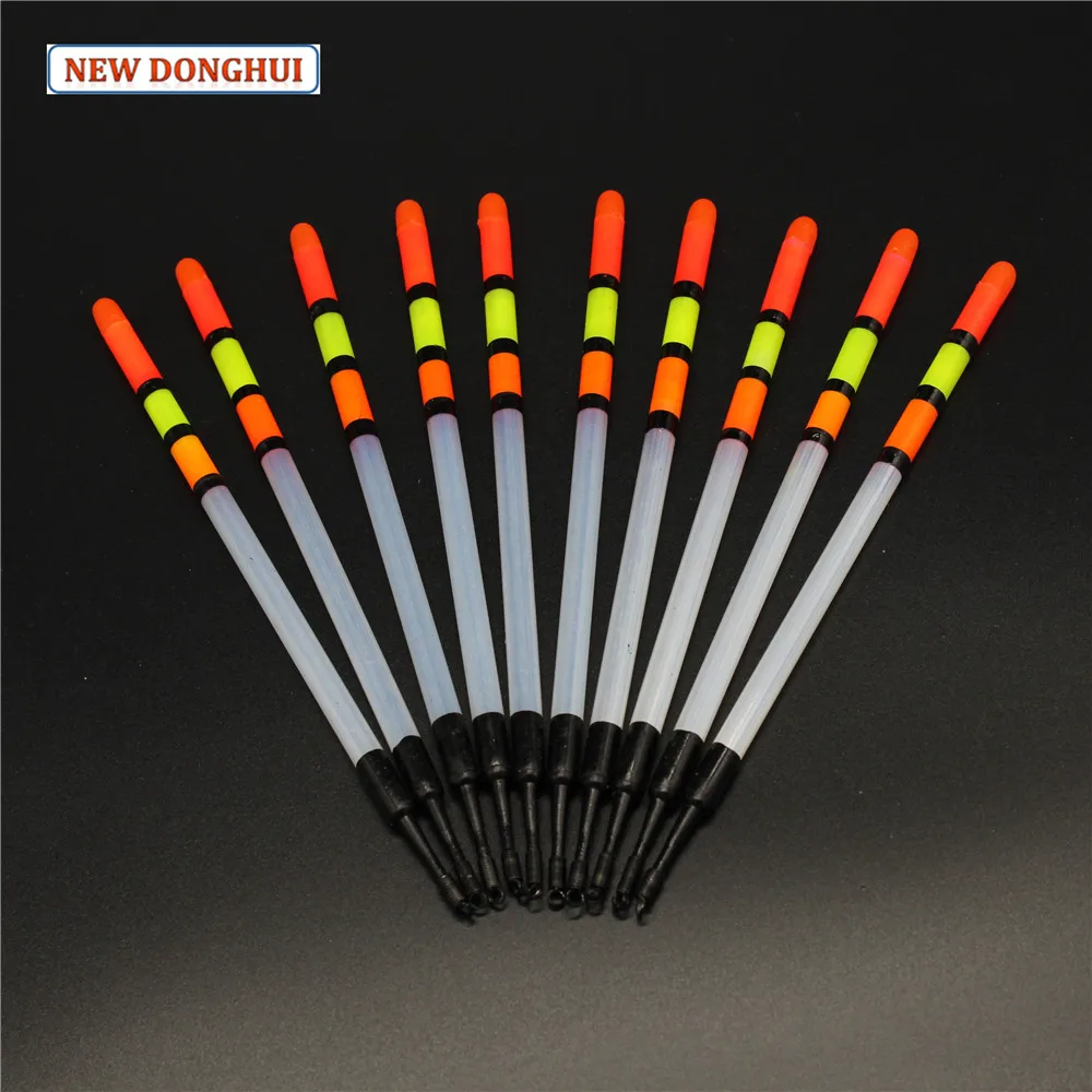 Newdonghui 10pcs/Lot PVC Tube Float Fishing Bobber Buoyancy Plastic Fishing Floats Low Profile Fishing Accessories