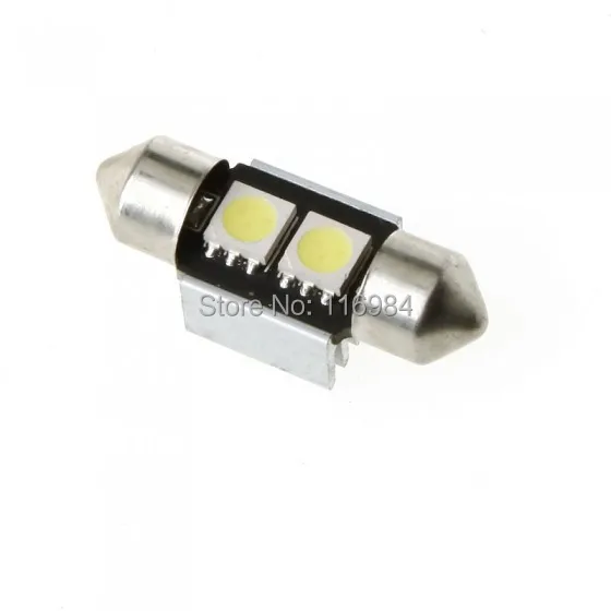 2pcs x White 31mm 5050 2 SMD LED Canbus Car Interior Dome Festoon Light Lamp Bulb DC12V