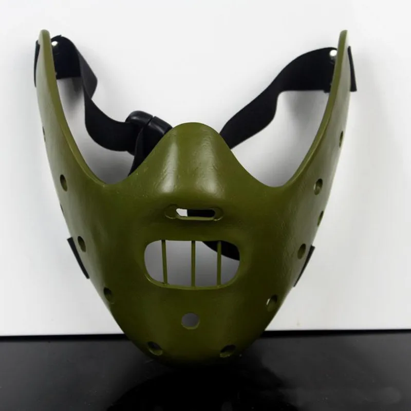 The Silence of Lambs Steel Tooth Green Color Resin Hannibal Mask Halloween Collective Decorative Movie Party Props Accessories