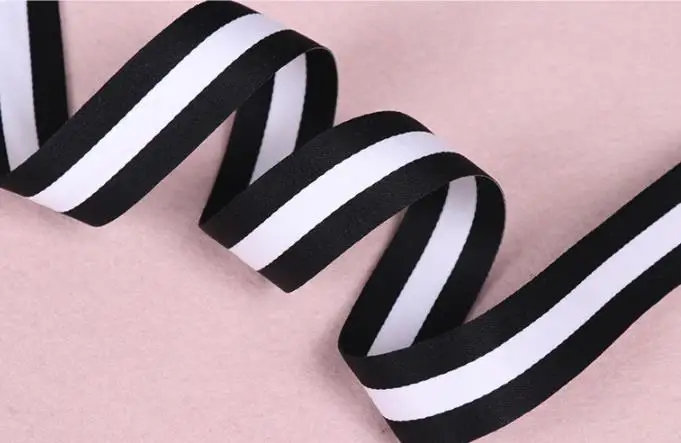 40mm Black White polyester stripes Grosgrain Ribbon DIY Clothing accessories ribbon Party decorative sewing accessories belt