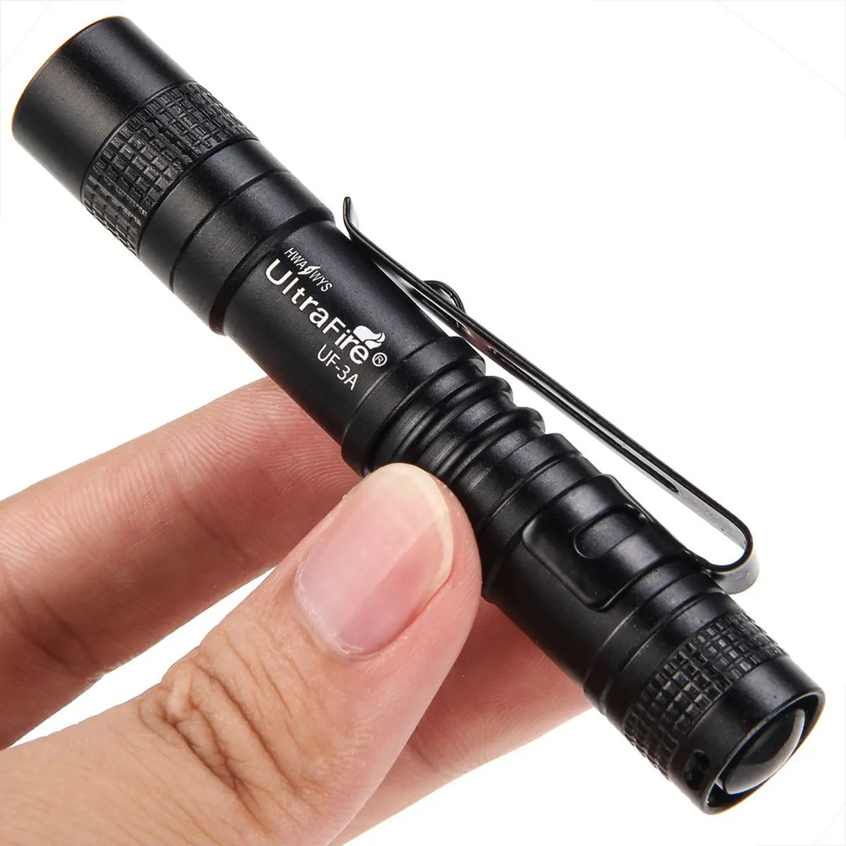 UltraFire UF-3AS Mini bolígrafo con luz LED portátil de bolsillo 14500/AAA linterna EDC de mano con Clip para acampar y emergencias al aire libre