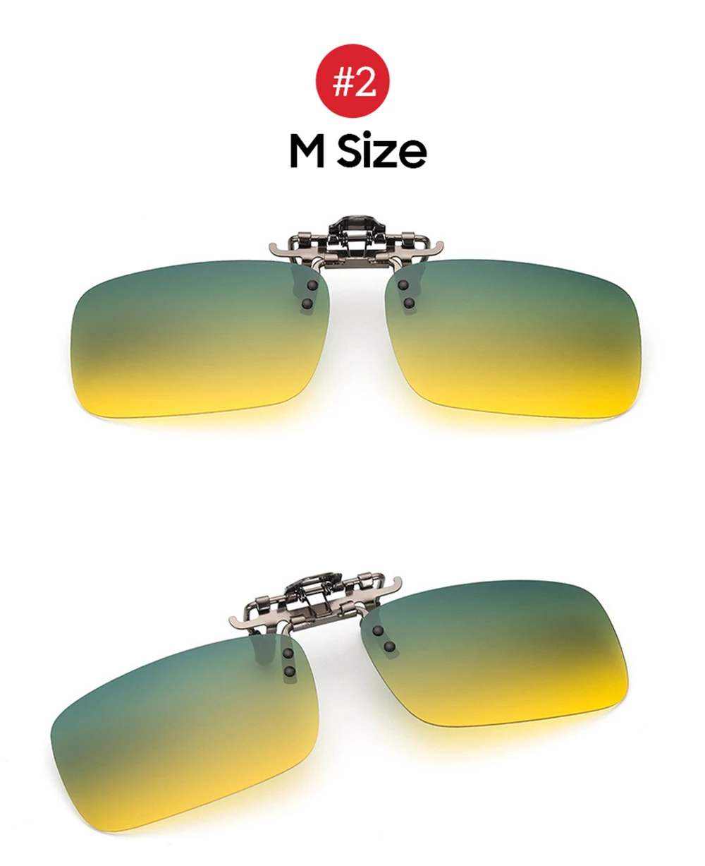 VIVIBEE Tag- und Nachtsicht-Clip-on-Brille zum Fahren, polarisierte Herren-Sonnenbrille mit grün-gelber Linse, zum Fahren, Luftfahrt, Angeln – Detail 9