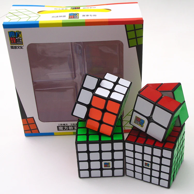 4 pçs conjunto de cubo mágico moyu qiyi 4in1 velocidade quebra-cabeça 2x2 3x3 4x4 5x5 pyraminx skewb brinquedo educativo para crianças