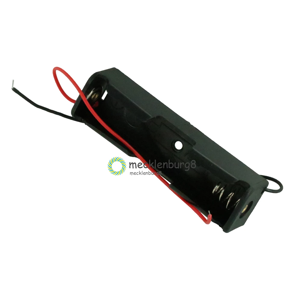 5 pieces. Small Plastic 1 x AA 3.7 V Battery Clip Holder Storage Box Case Black with lead wire