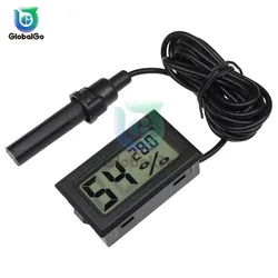 Mini LCD Digital Thermometer Hygrometer Temperature Indoor Convenient Temperature Sensor Humidity Meter Gauge Instruments Cable