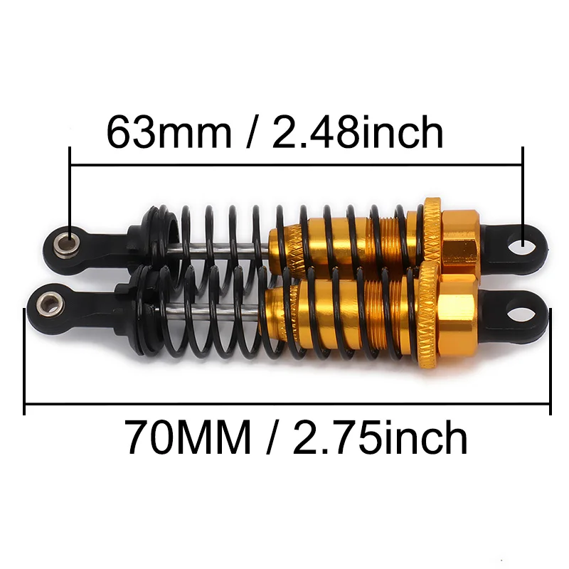 Oil adjustable 70mm long alloy aluminum shock absorber damper for rc car 1/16 buggy truck upgraded hop-up parts Hsp hip losi Toy