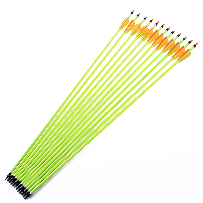 Bulloni a freccia in carbonio giallo per balestra da caccia, bulloni a freccia sostituibili od6.2mm spine500, tiro con l\'arco con arco composito, 12