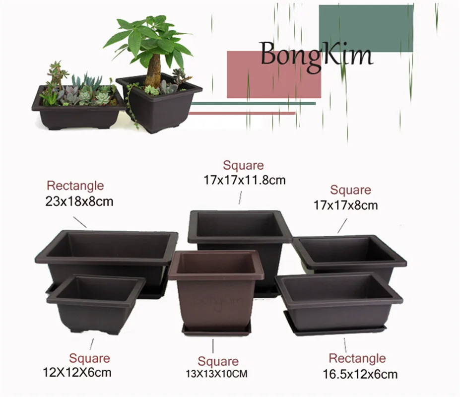 Blumentopf Nachahmung Kunststoff Balkon Quadratische Kunststofftöpfe Blume Bonsai Schüssel Kindergarten Becken Pflanzer Nachahmung Rechteck