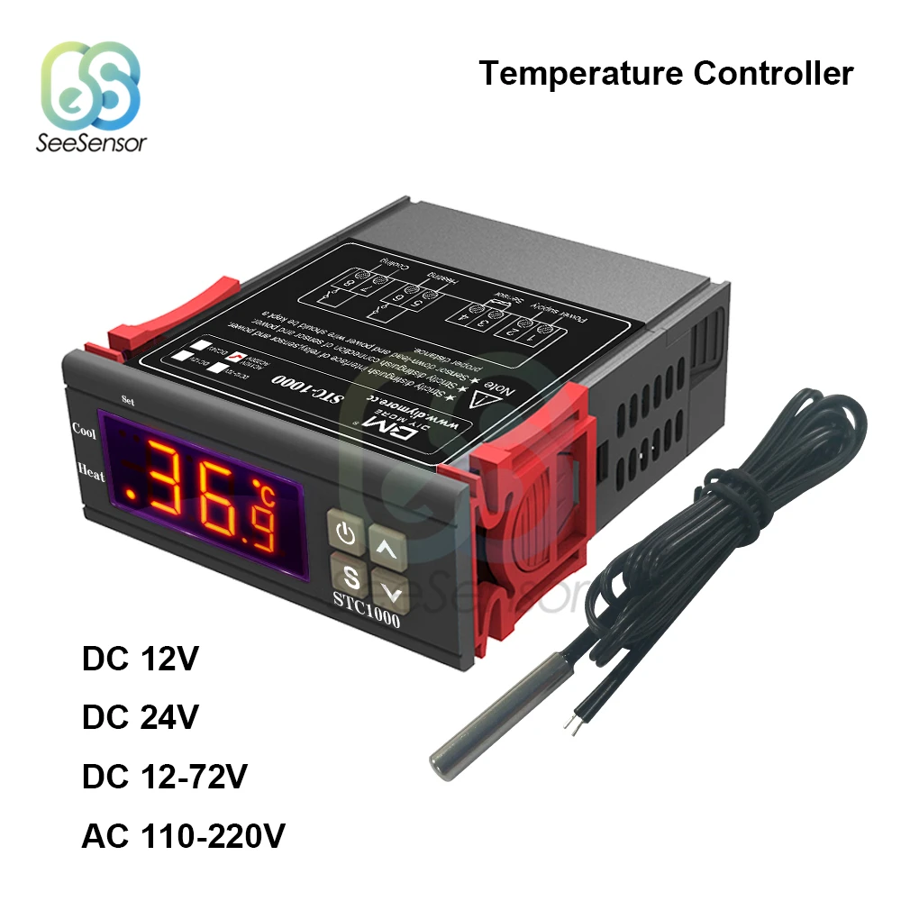 STC-1000 STC 1000 LED Digital Thermostat for Incubator Temperature Controller Thermoregulator Relay Heating Cooling 12V 24V 220V