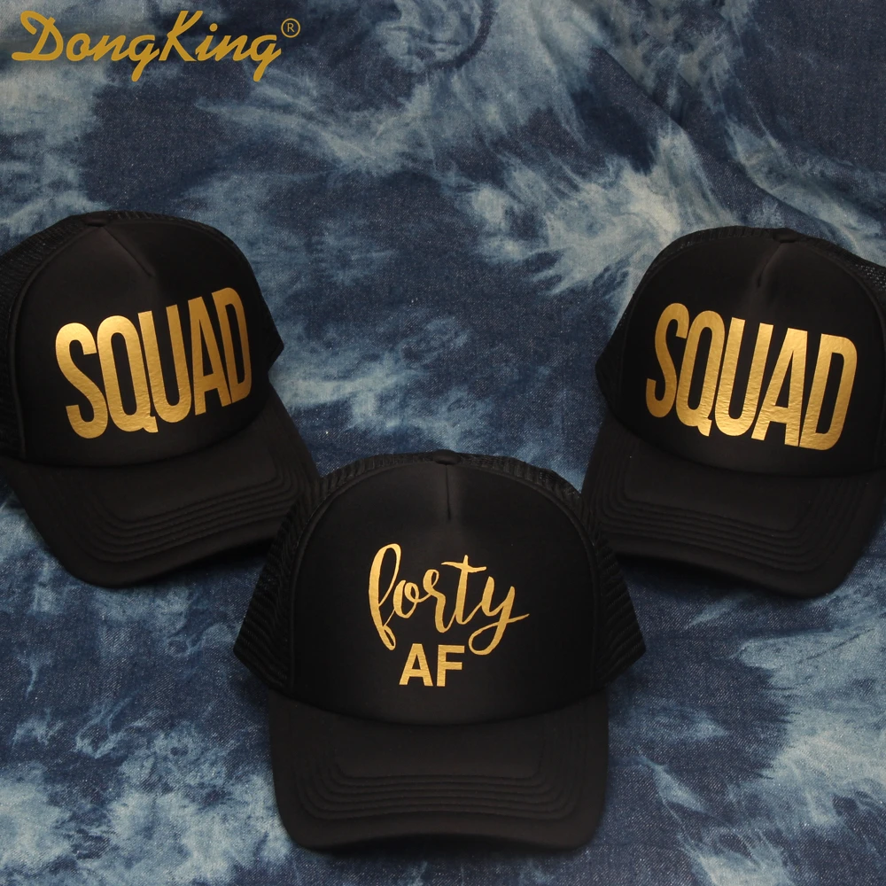 DongKing Forty Trucker Hats 40th Birthday Gift 40 Birthday Hat Party Caps Sex Women 40th Gift Golden Printed