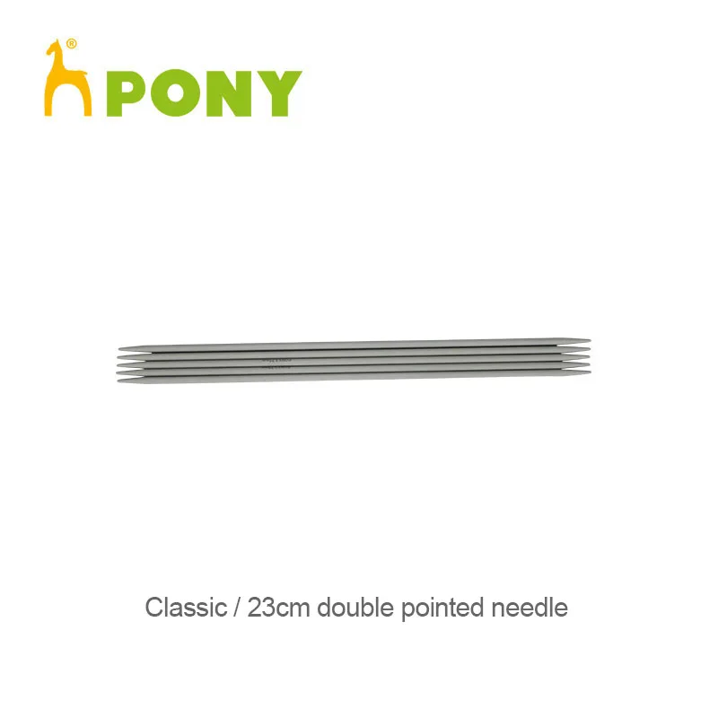 1 set Pony Classic 23 cm Aluminium And Plastic Double Pointed Knitting Needle