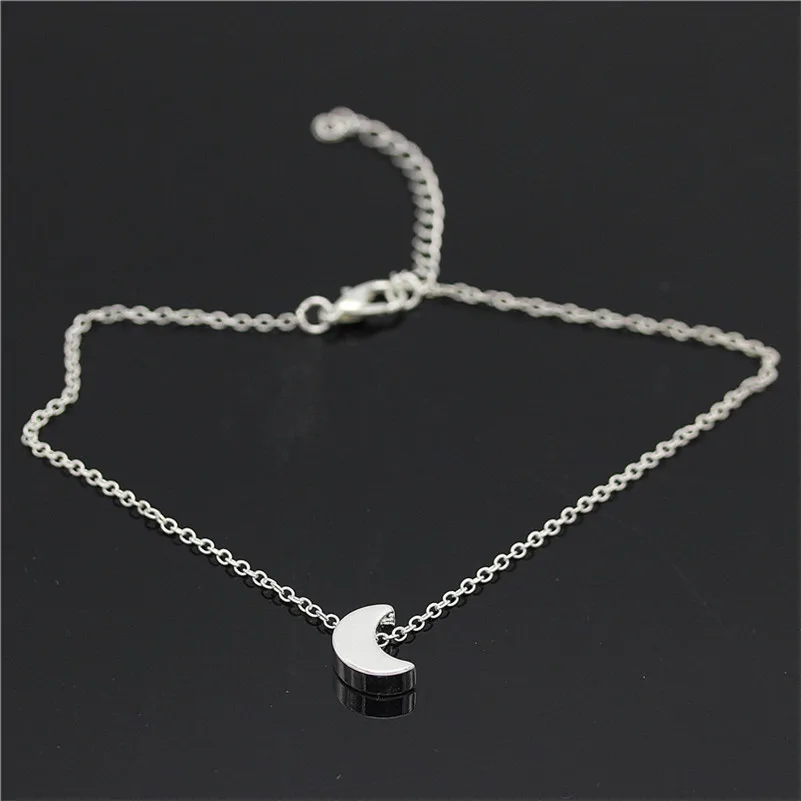 Lusi Jewelry New Design Fashion Gold Sliver Color  Moon Anklets For Women Bohemia alloy Beach Simple pendant Foot Jewelry Summer