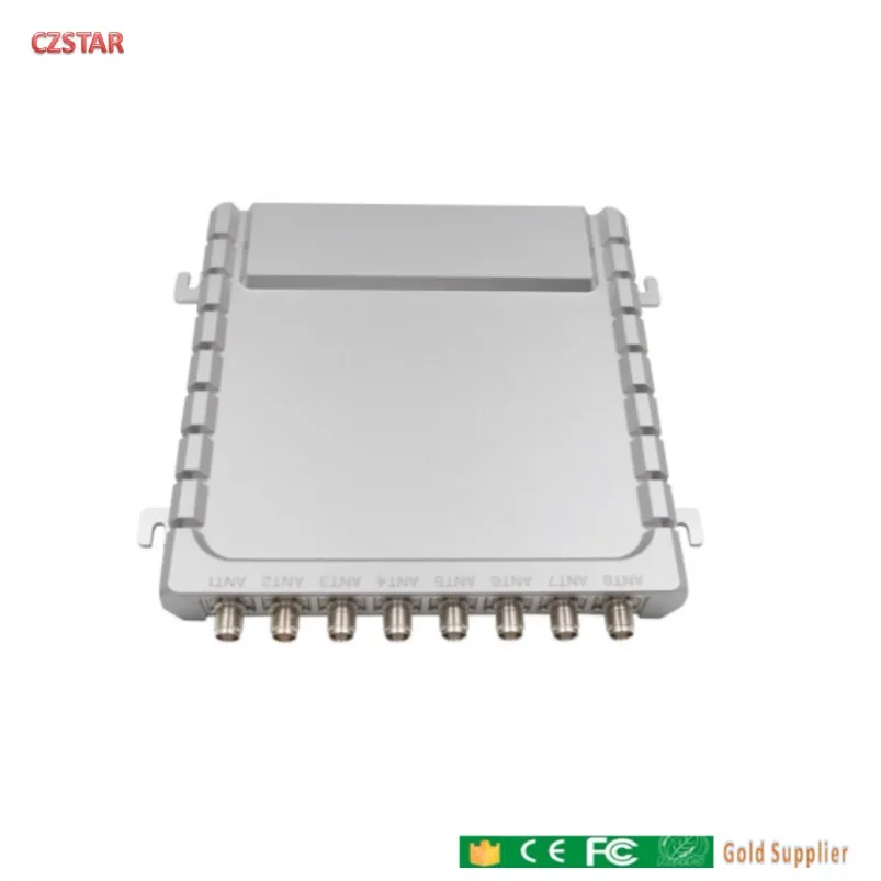 silver color Impinj Indy R2000 8Port Channel UHF RFID Reader with epc gen2 tags performance higher impinj r420 speedway antenna