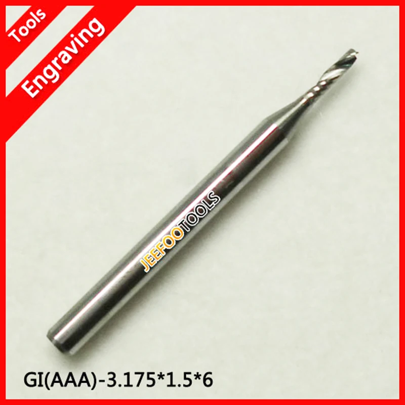 

3.175*1.5*6mm Single Flute Cutters, Solid Carbide Cutting Tools, Engraving Carving MDF, PVC Board, Acrylic