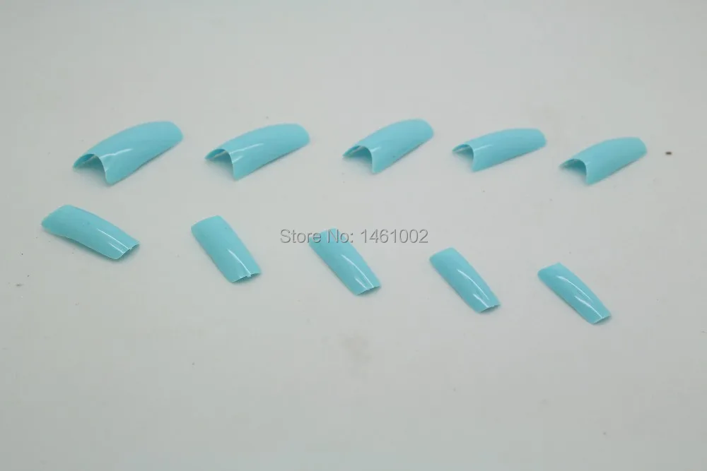 False Fake Acrylic Nails Half Artificial Grape blue Tips Nail Art Sale French Style