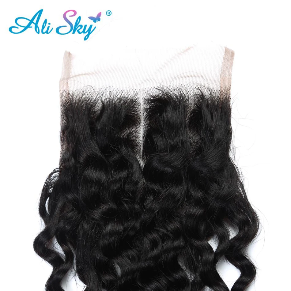 Lace Closure Deep Curly Closure 100% Human Hair Closure 4x4 Closure Brazilian Weaving Lace Frontal Closure Hair Toppe Ali Sky