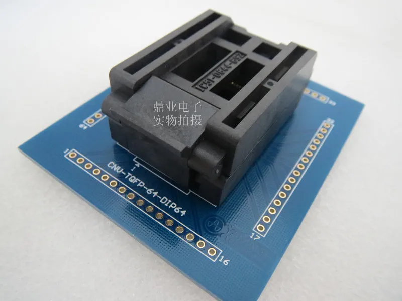 Clamshell IC51-0644-692 QFP64/TQFP64 with PCB 0.8mm YAMAICHI IC Burning seat Adapter testing seat Test Socket test bench