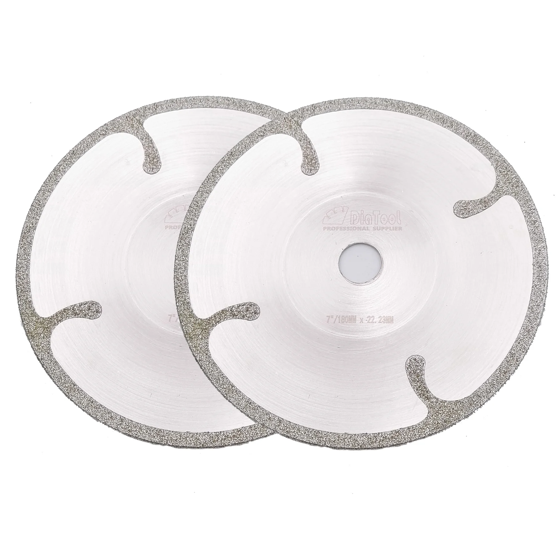 

DIATOOL 2pcs 7" Bowl-shaped Electroplated diamond cutting disc with Protection 180MM coated diamond saw blade for granite marble