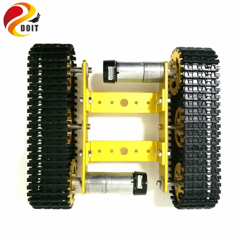 RC Metal Robot Tank Chassis mini T100 Crawler Caterpiller Tracked Vehicle with Plastic Track 2 Motors for Arduino DIY