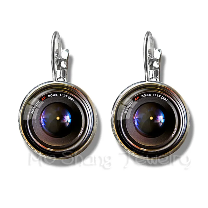 Dslr Lenses Art Picture Earrings Keep That Moment Forever Camera Lens Silver Plated Stud Earrings For Women Best Gift