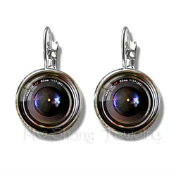 Dslr Lenses Art Picture Earrings Keep That Moment Forever Camera Lens Silver Plated Stud Earrings For Women Best Gift