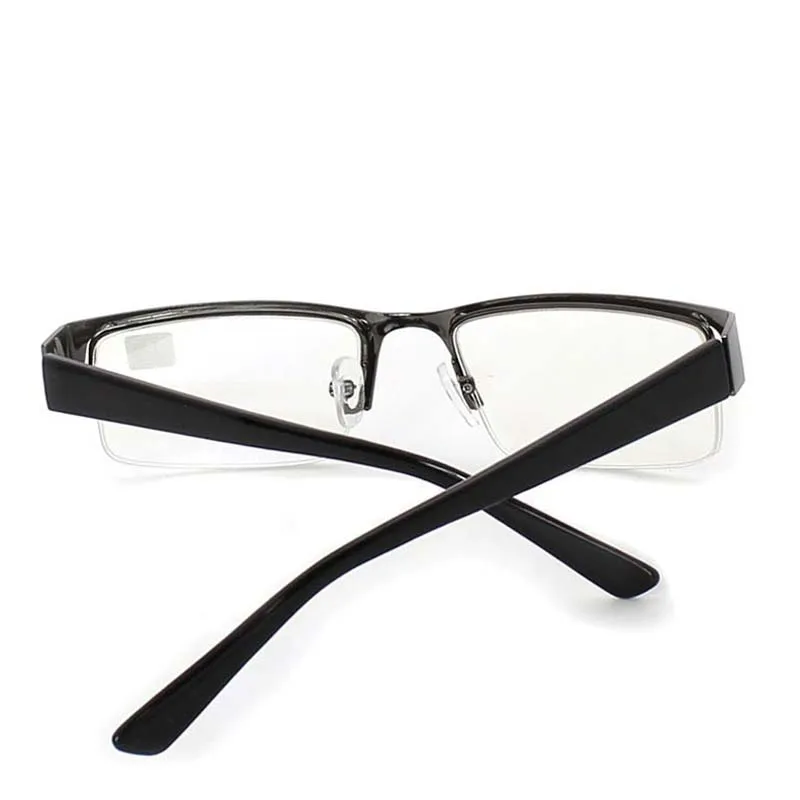 Metall rostfreie Myopie Brille Computer Männer Brille Halb rahmen Brille Anti Blue Ray Brille-208-2021-1,0 bis-1,5-2,0