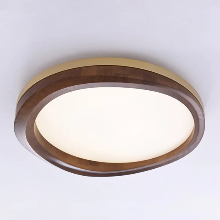 

Wood Ceiling Lighting Creative Round LED Ceiling Lamp Bedroom Living Room Plafionnier Light Fixtures Hand Made Lamparas De Techo