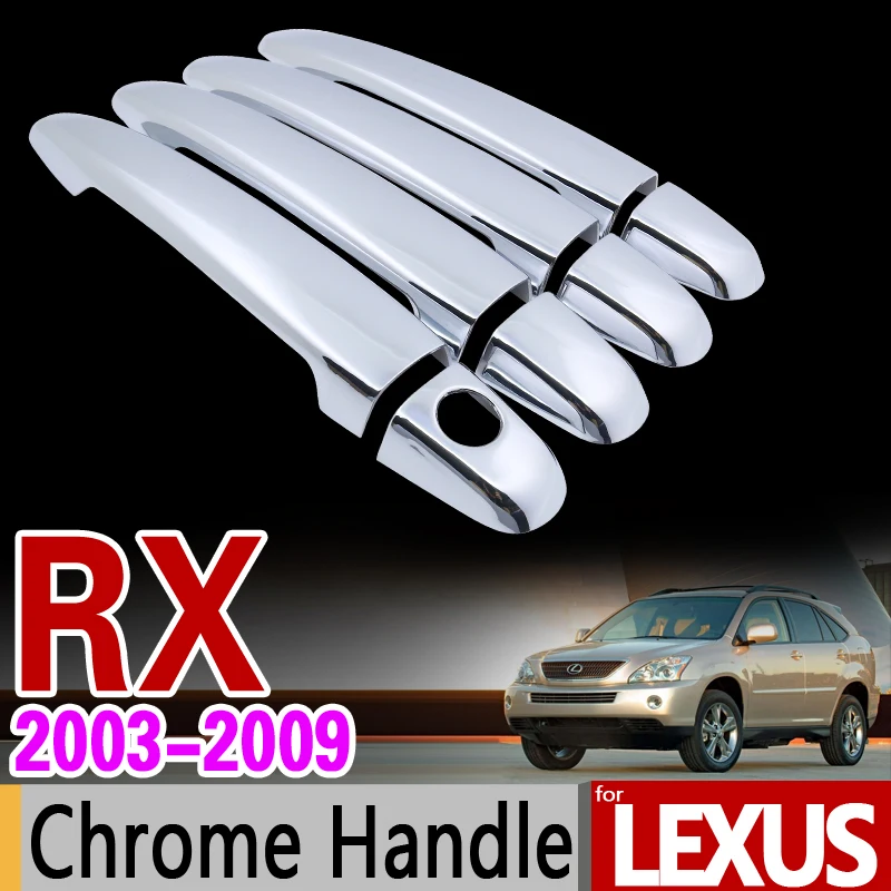 for Lexus RX 2003 - 2009 XU30 Chrome Handle Cover Trim Set RX300 RX350 RX400h Toyota Harrier Car Accessories Sticker Car Styling