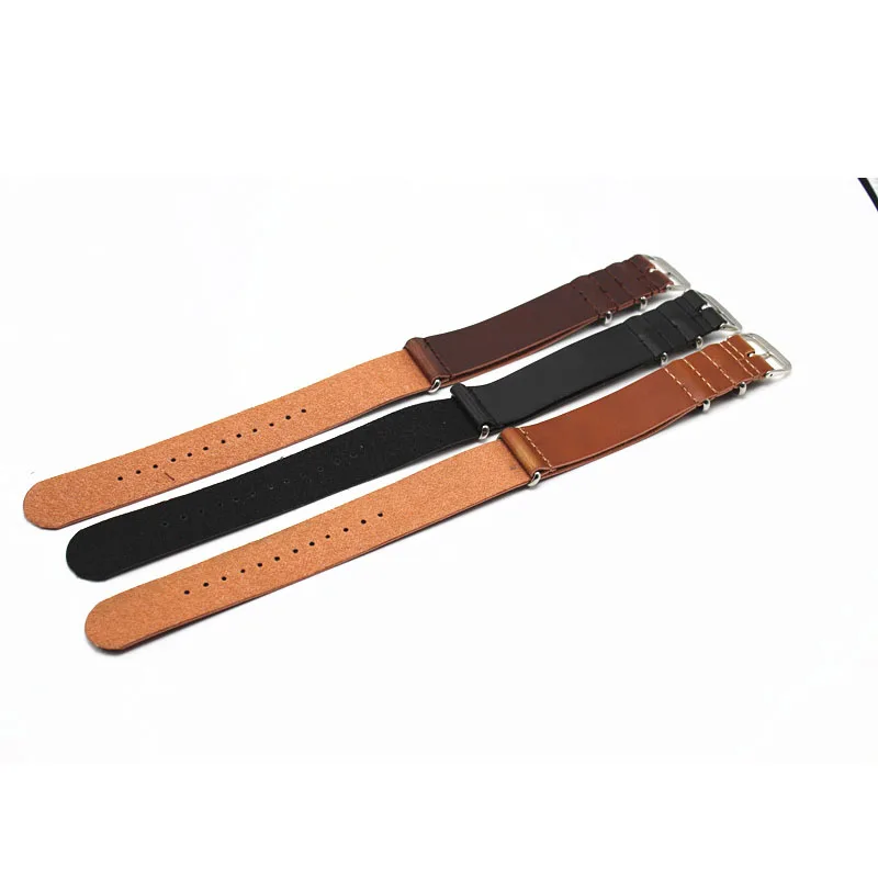 Retro Watchbands 18mm 20mm 22mm 24mm Leather Watch Strap Replacement PU Leather Bracelet Black Brown Watch Band