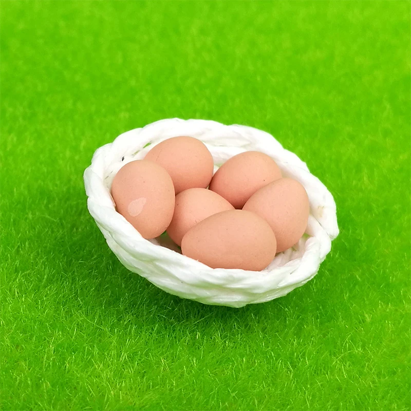 1:12 Dollhouse Miniature Food  A Basket Of Eggs For Doll House Accessories FH001