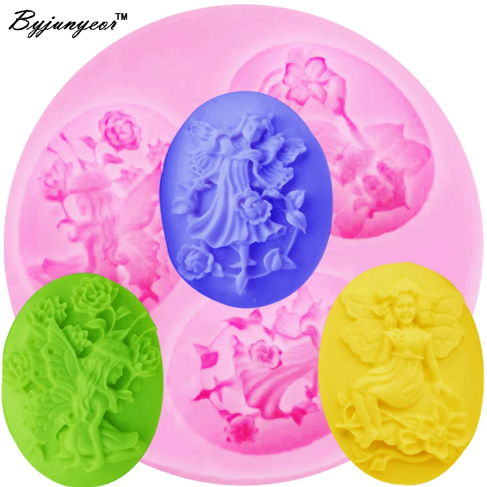 

F1186 Epoxy UV Resin Fairy Angel Flower Silicone Mold Baking Tool for Cakes Fondant Chocolate Candy Cake Decorating Tools